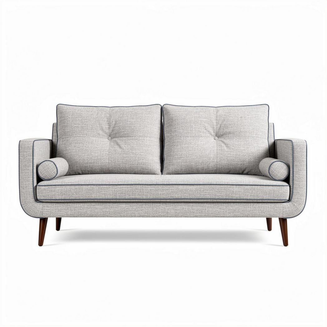 Canapé contemporain en tissu beige avec coussins amovibles 180 x 80 x 75cm