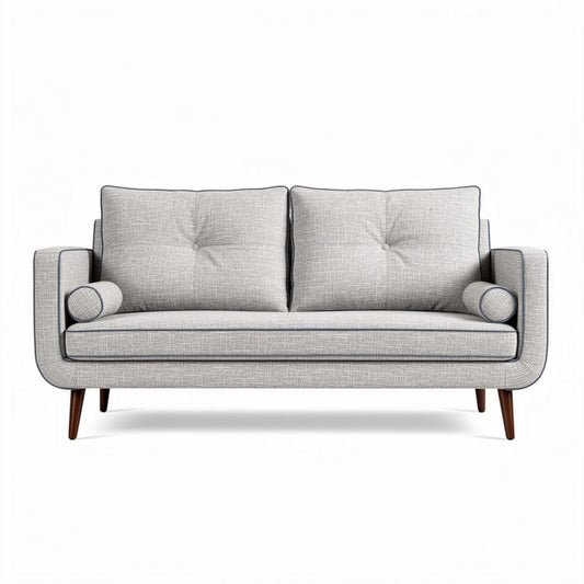 Canapé contemporain en tissu beige avec coussins amovibles 180 x 80 x 75cm