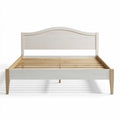 Lit en bois massif blanc avec tête de lit arrondie 200 x 160 x 100cm