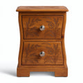 Table de chevet en bois avec gravure florale dimensions 40 x 30 x 60cm