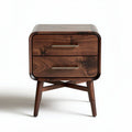 Table de chevet en bois brun avec deux tiroirs dimensions 40 x 40 x 45cm